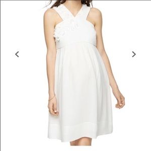 WHITE SILK BEADED PEA IN A POD DRESS